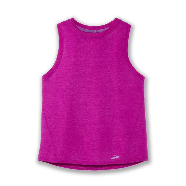 Brooks DISTANCE Running Tank Top Womens Canada - Heather Magenta (JMQ291054)